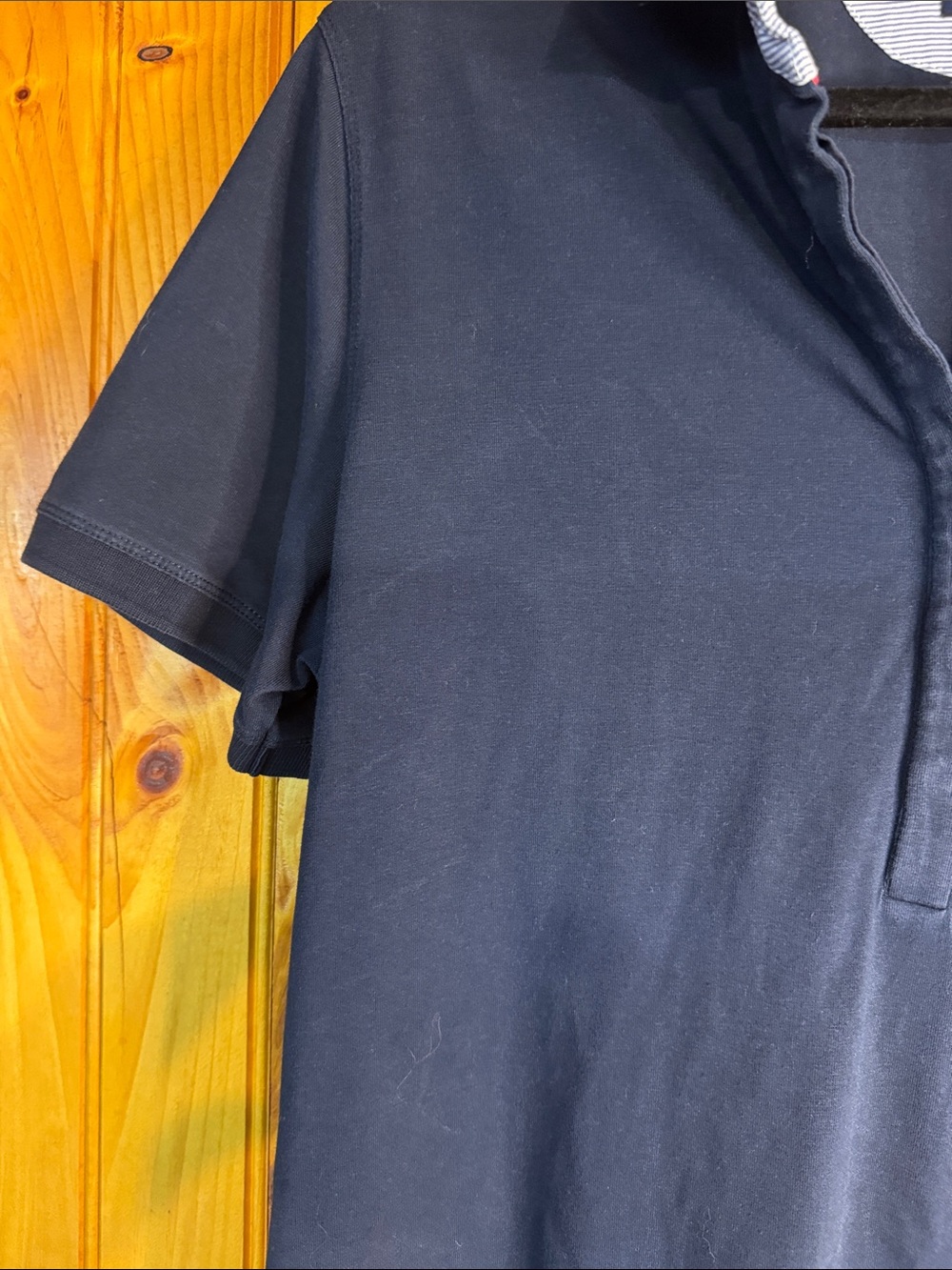 Saint James 1889 Dupuis Propiano Navy Polo Midi Dress with White Trim - Picture 6 of 12